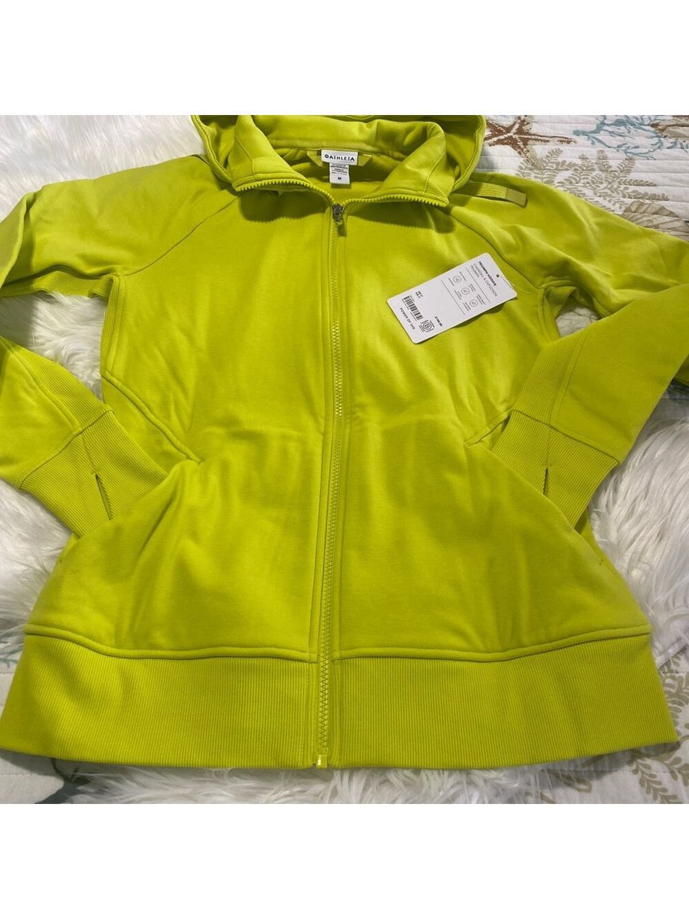 NWT Athleta woman’s Triumph Hoodie M Lime Green - Picture 5 of 6